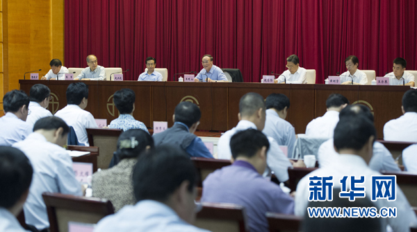 7月16日，中共中央政治局常委、中央紀委書記、中央巡視工作領導小組組長王岐山在北京出席2014年中央第二輪巡視工作動員部署會并講話。新華社記者黃敬文 攝 